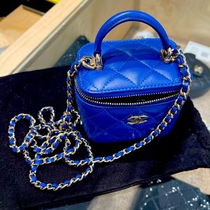 Brand New Chanel Vanity Blue Lambskin